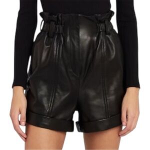 EUC/LIKE NEW IRO Fujika Belted High Rise Pleated Lambskin Shorts - Size FR 34